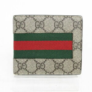 Gucci GG Supreme Sherry Bi fold Wallet Gray